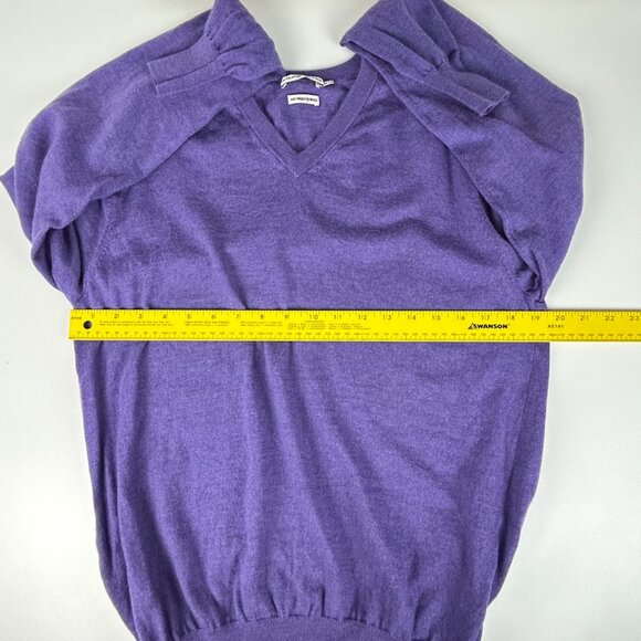 Peter Millar Sweater Men M Extra Fine Italian Merino Wool V-Neck Purple Pullover - Picture 7 of 12